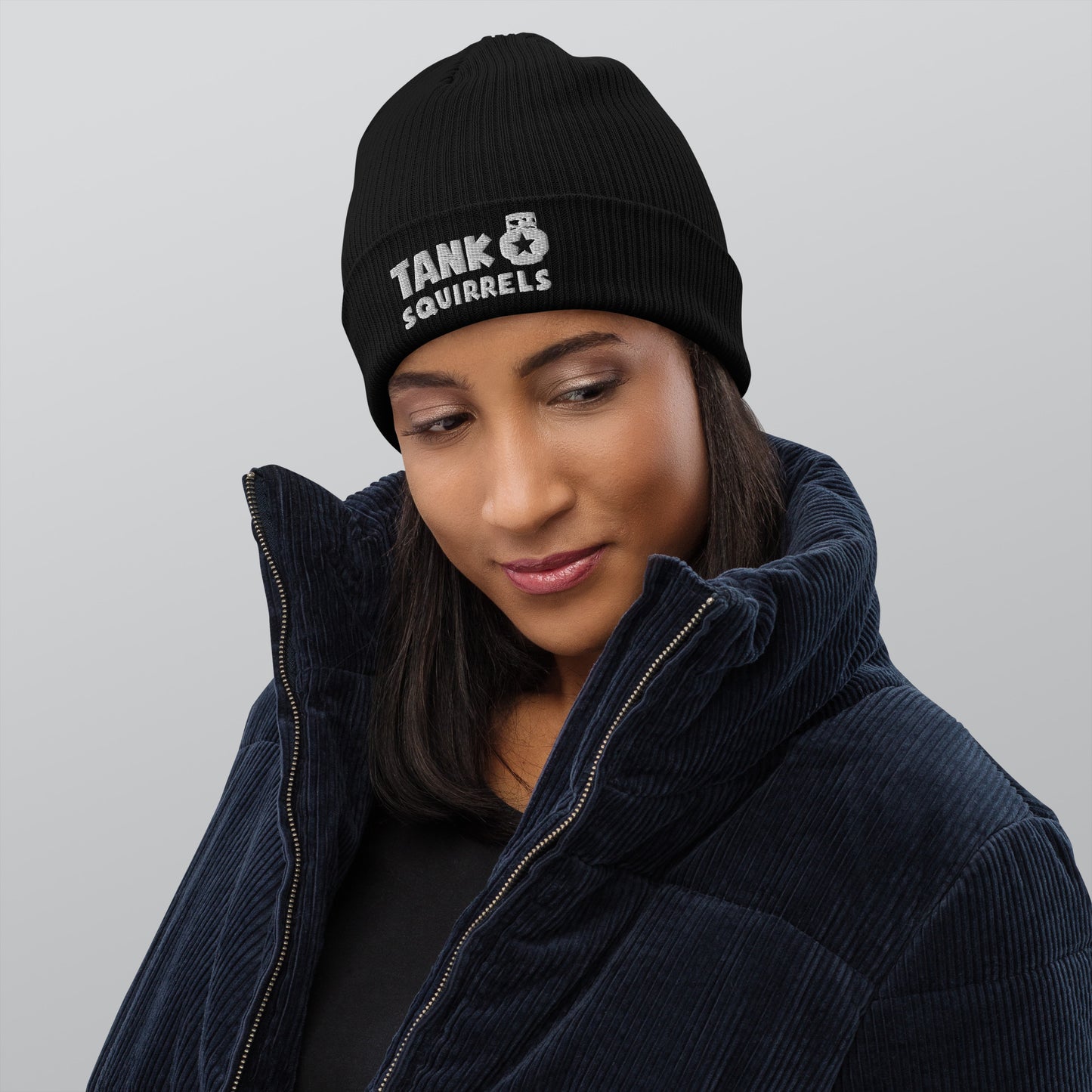 Tank Squirrels Organic ribbed beanie